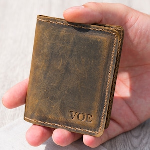 Personalized Card Holder, Leather Card Holder, Leather Wallet, Card Holder, Minimalist Leather Wallet, Bifold Wallet, initials Wallet