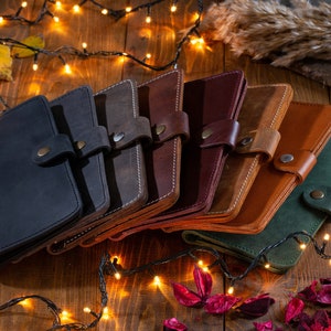 Billetera de cuero larga, billetera con cremallera, billetera unisex, billetera larga desgastada para tarjetas de crédito, billetera para papá, billetera para mamá
