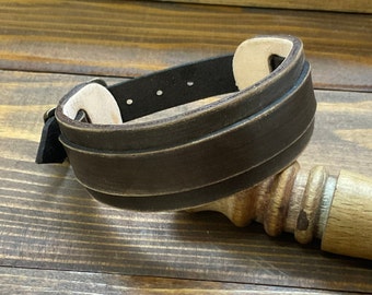 Mens worn brown leather bracelet, personalized brown leather bracelet, secret message leather bracelet, hidden message quote bracelet