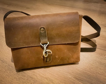 Leather Satchel, small crossbody bag, womens leather bag, leather shoulder bag