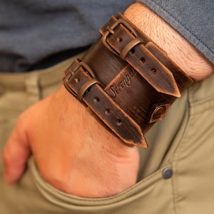 leather bracelet leather cuff armband mens leather jewelry mens bracelet leather cuff gift for him anniversary gift