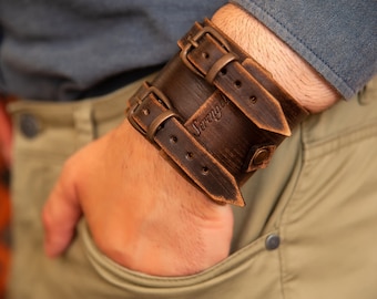 ジョニーデップJDCuffBracelet JDカフブレスレットジャックスパロウ ジービービーカスタムレザー gbb custom leather |JD Cuff