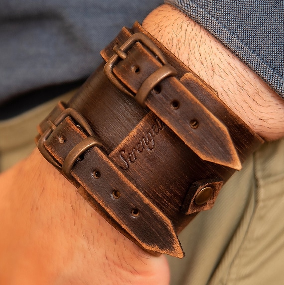 Mens leather wrist cuff online
