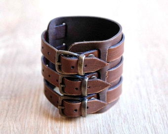 Mens cuff bracelet, mens leather bracelet