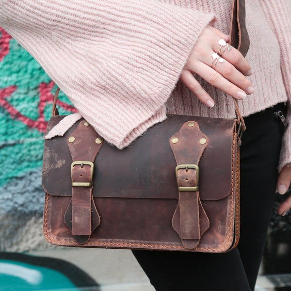Purple Leather Bag Etsy