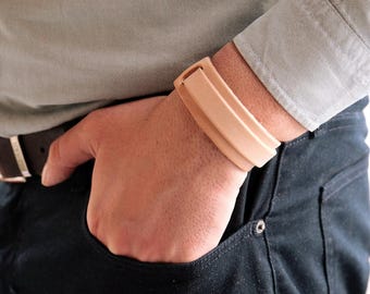CUSTOM LEATHER BRACELET, Personalized Mens leather, adjustable bracelet, Custom Hidden Message Bracelet, anniversary gift husband