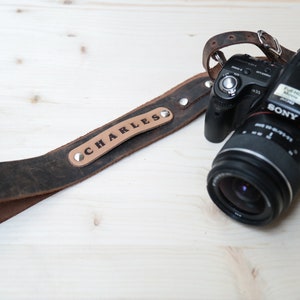 Personalized camera strap leather camera strap custom camera strap canon dslr camera holder gift for men gift for women birthday gift image 6