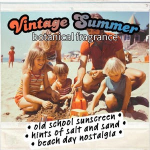 VINTAGE SUMMER - Sunscreen, Beach, Warm Skin Scent - Natural Cologne Oil, Body Spray, Perfume Oil, Diffuser Oil - Nostalgic Unisex Botanical