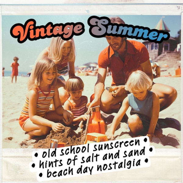 VINTAGE SUMMER - Sunscreen, Beach, Warm Skin Scent - Natural Cologne Oil, Body Spray, Perfume Oil, Diffuser Oil - Nostalgic Unisex Botanical