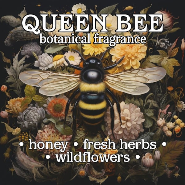 QUEEN BEE - Honey, Wildflowers, Herbs - Botanical Perfume Oil Gift Set - Includes Donation - Save the Bees - Free Gift - Free Shipping