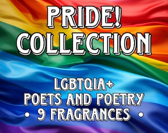 PRIDE Fragrance Collection - LGBTQIA+ Poets - Perfume Oil and Cologne Oil Gift Set - Baldwin, Lorca, Colette, Lorde, Wilde, Sappho - Trans