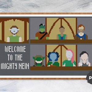 Pattern: Welcome to the Mighty Nein! Critical Role cross stitch pattern (updated)