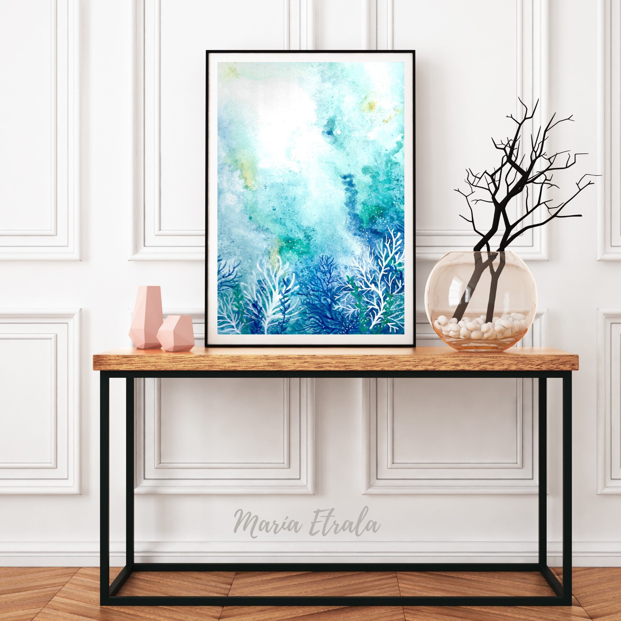 BLUE CORAL REEF Print Sea Coral Reef Wall Art Underwater Etsy