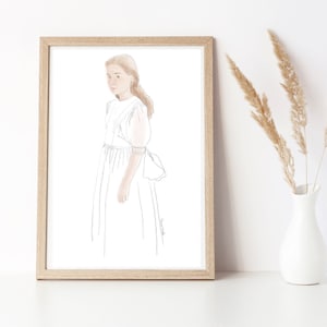 Retrato de primera comunión, tarjeta de acuarela de primera comunión, ilustración de acuarela personalizada, pintura de acuarela personalizada