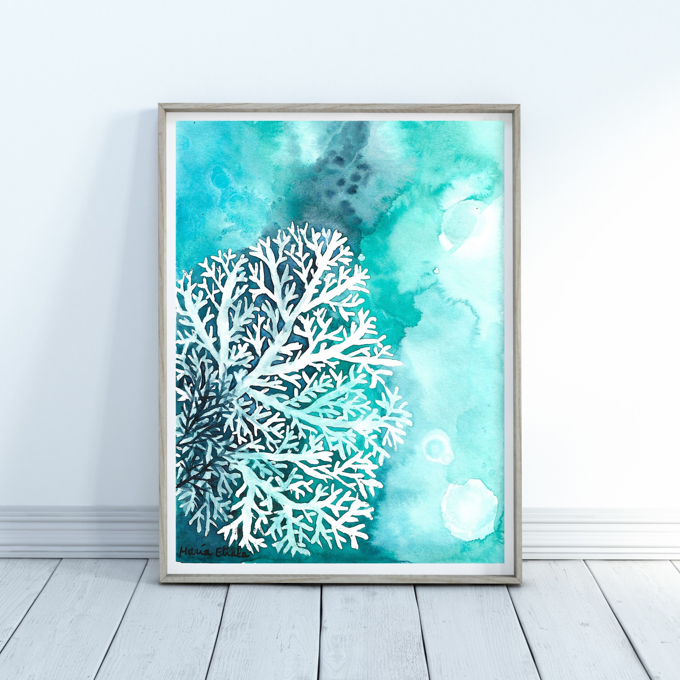 White Coral Reef Set of 2 Prints Sea Coral Reef Wall Art Etsy