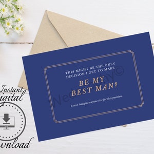 Être mon meilleur homme ? Proposition de carte de téléchargement numérique instantané de mariage - c'est peut-être la seule décision que je peux prendre