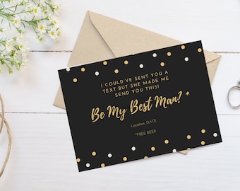 Be my Best Man? Personalised Best Man Wedding Proposal Download