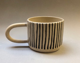 black stripey mug
