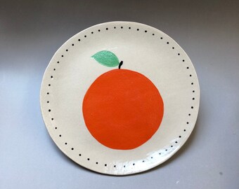 orange dinner plate