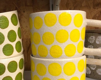 yellow dot mug