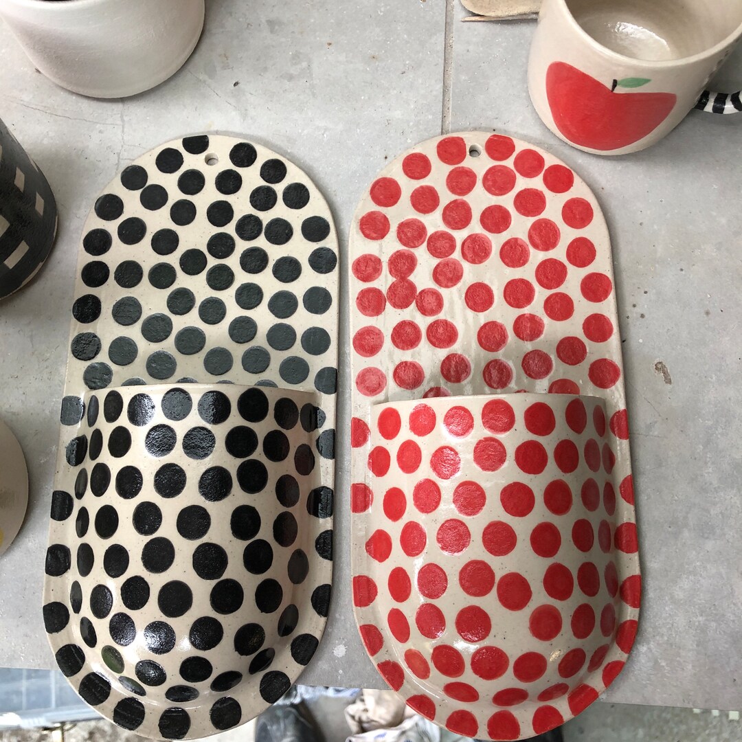 Red Dot Wall Vase Etsy