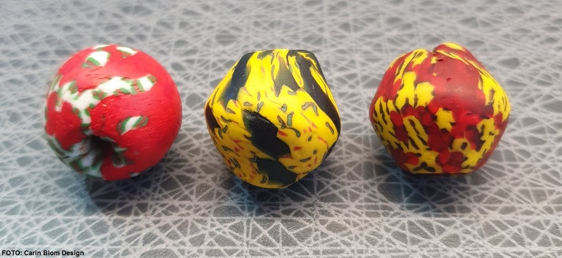 20x25 mm Three West Afrcan Ghana Upscaled Krobo glass bicone beads approx