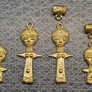 African Ashant lost wax brass fertility dolls designed by me, two sizes with or with out bail