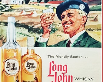 Vintage  50s advert for Long John Whisky