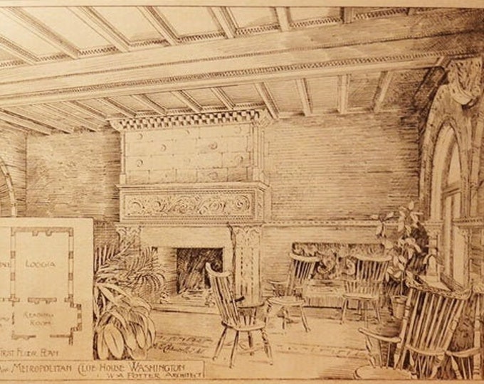 Washington, print of The Loggia at the Metropolitan Club House.