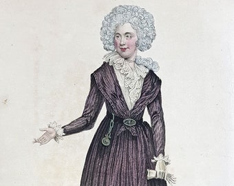 Hand-coloured aquatint of Queen Charlotte