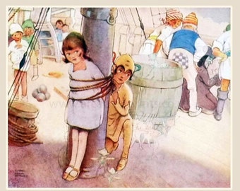 Vintage Nursery print from Peter Pan, illustrated by Mabel Lucie Attwell