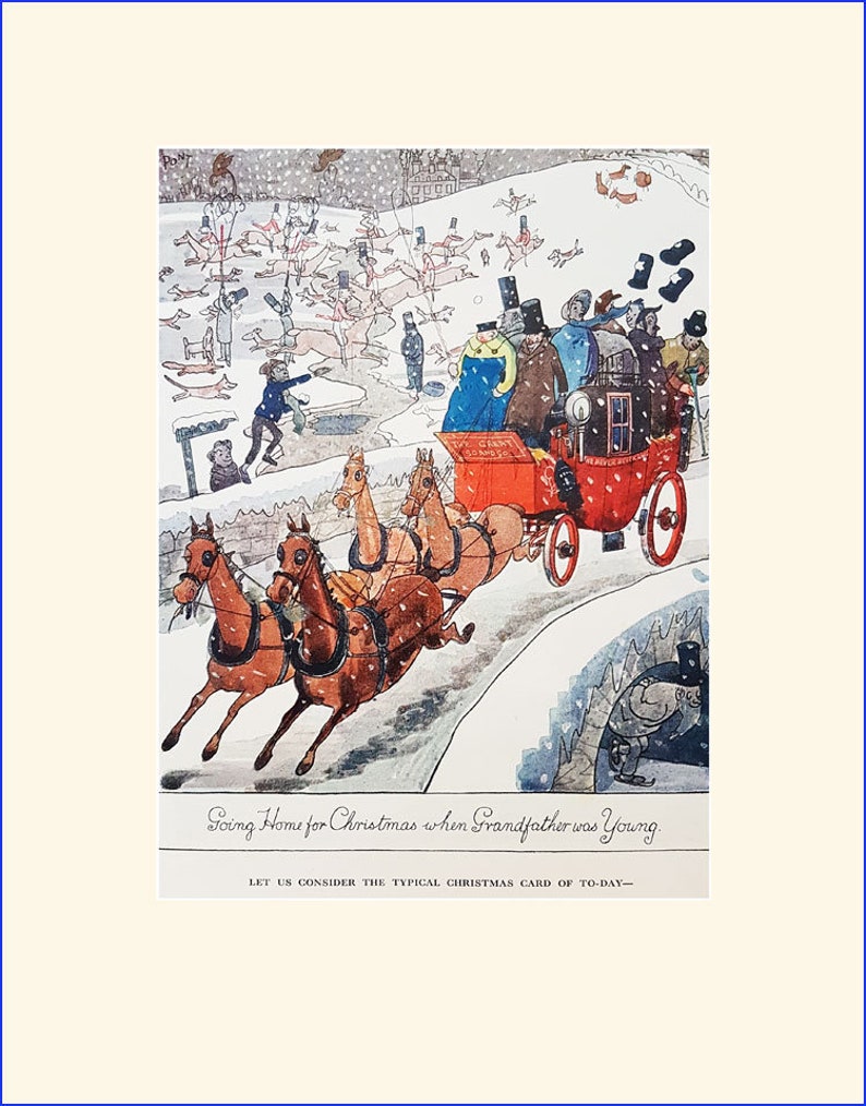2 Christmas cartoons illustrated by Pont Vintage Punch