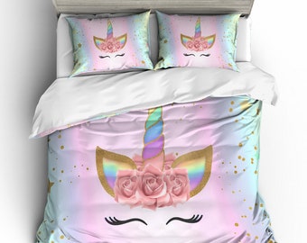 unicorn queen bedding