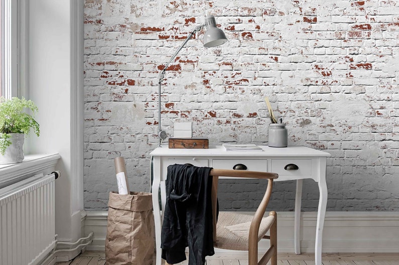 3D White Brick Wallpaper Mural, Peel and Stick, Removable Wall Art - Etsy