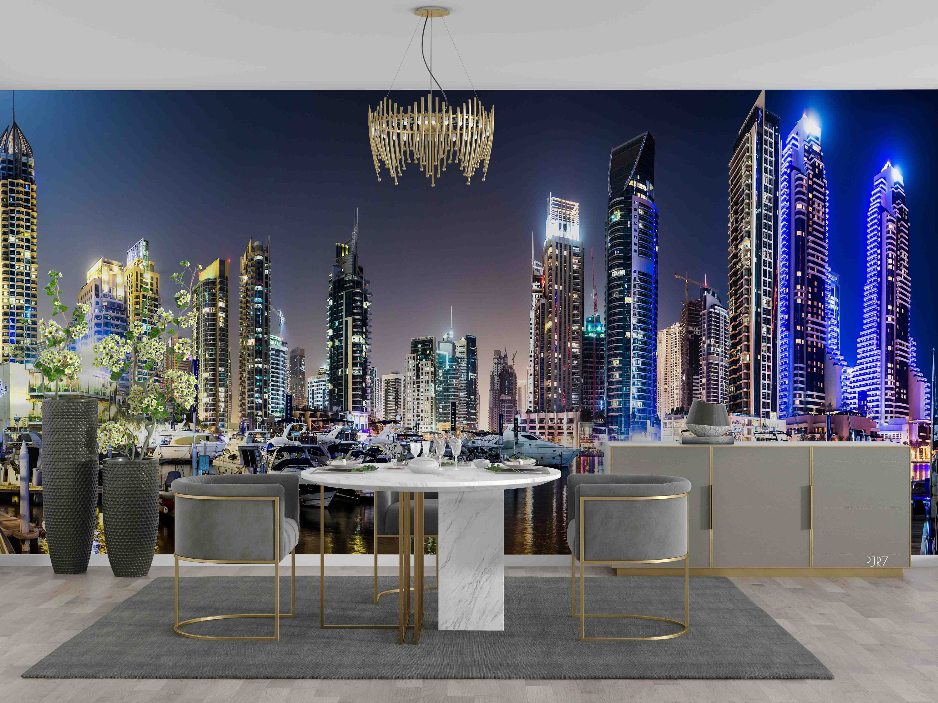 3D Dubai Building City Night View Wallpaper Removable - Etsy Norway