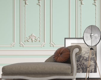 3D Molding Wallpaper, Embossed Cornice Wall Mural, Peel and Stick