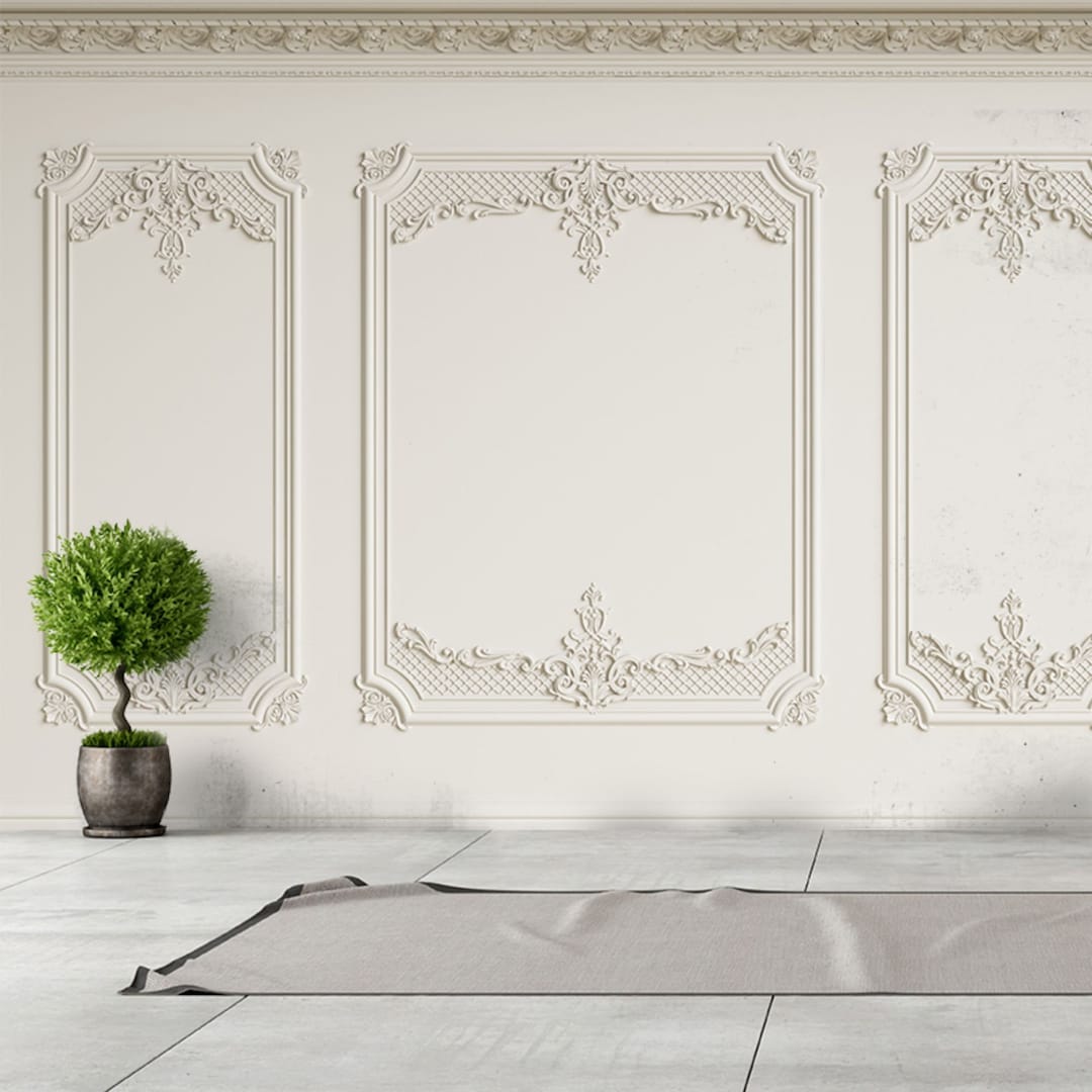 3D Molding Wallpaper, Interior Wall With Cornice Wall Mural, European