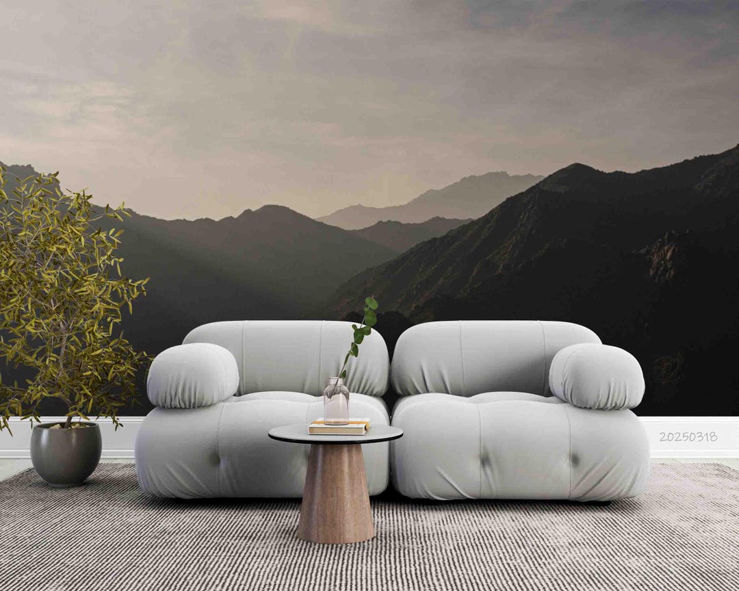 3D Mountain Landscape Wallpaper Mural – Peel and Stick, Custom Size - Etsy