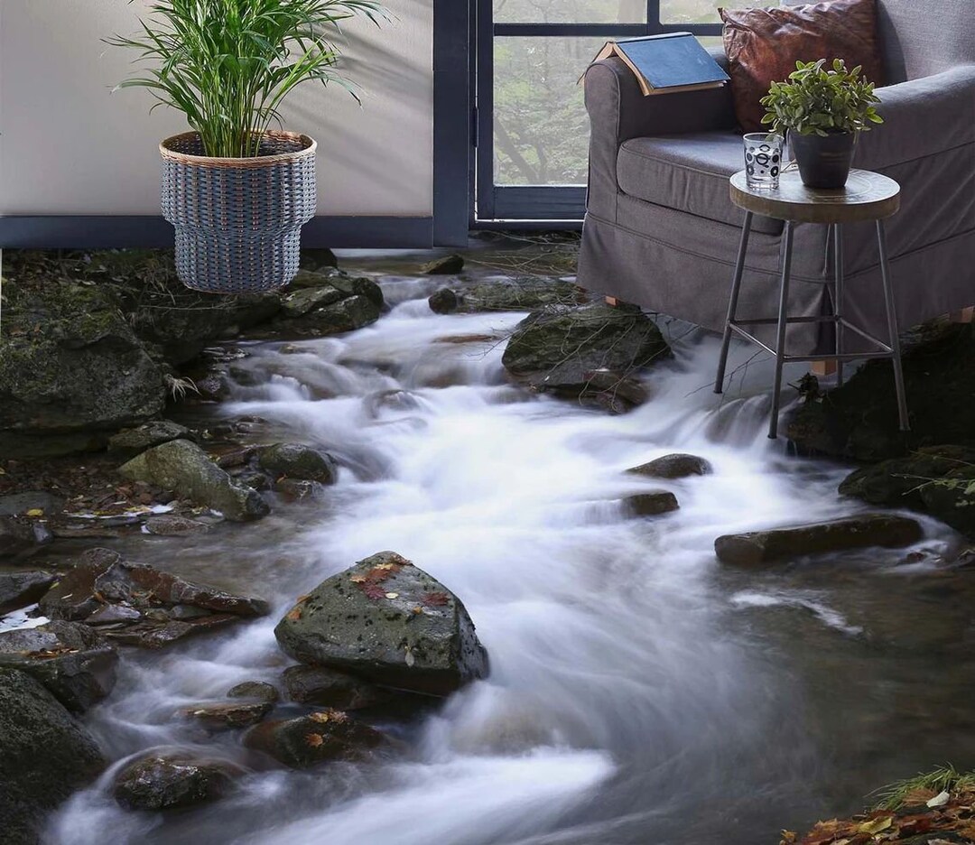 3D River Rock Stream Nature, Vinyl Floor Mural, Self-adhesive Vinyl ...