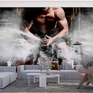 Sports Gym Background 3D Peel and Stick, Removable Wallpaper, Wall Mural, Self-adhesive Wallpaper, Wall Decals, Wallpaper Mural zdjęcie 2