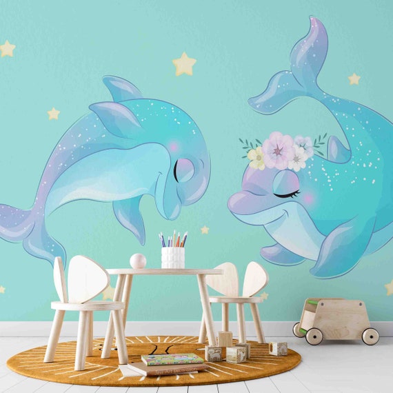 Buy 3D Cartoon Couple Dolphin Wallpaper-nursery Wllpaper Removable Online in India - Etsy Buy 3D Cartoon Couple Dolphin Wallpaper-nursery Wllpaper Removable Online in India - Etsy