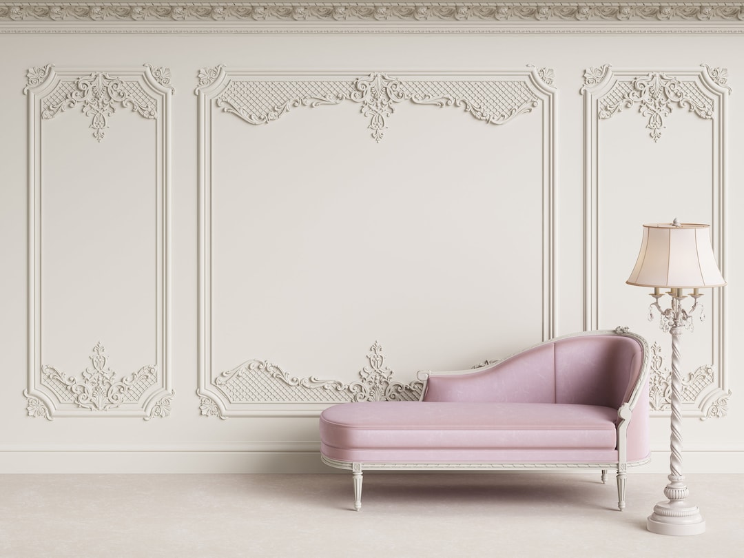 3D Molding Wallpaper, Interior Wall With Cornice Wall Mural, White Wall
