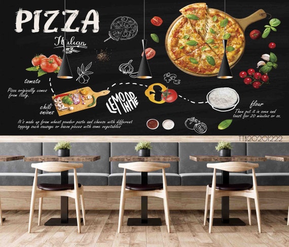 3D Blackboard Food Pizza Letter Wallpaper Removable - Etsy 3D Blackboard Food Pizza Letter Wallpaper Removable - Etsy