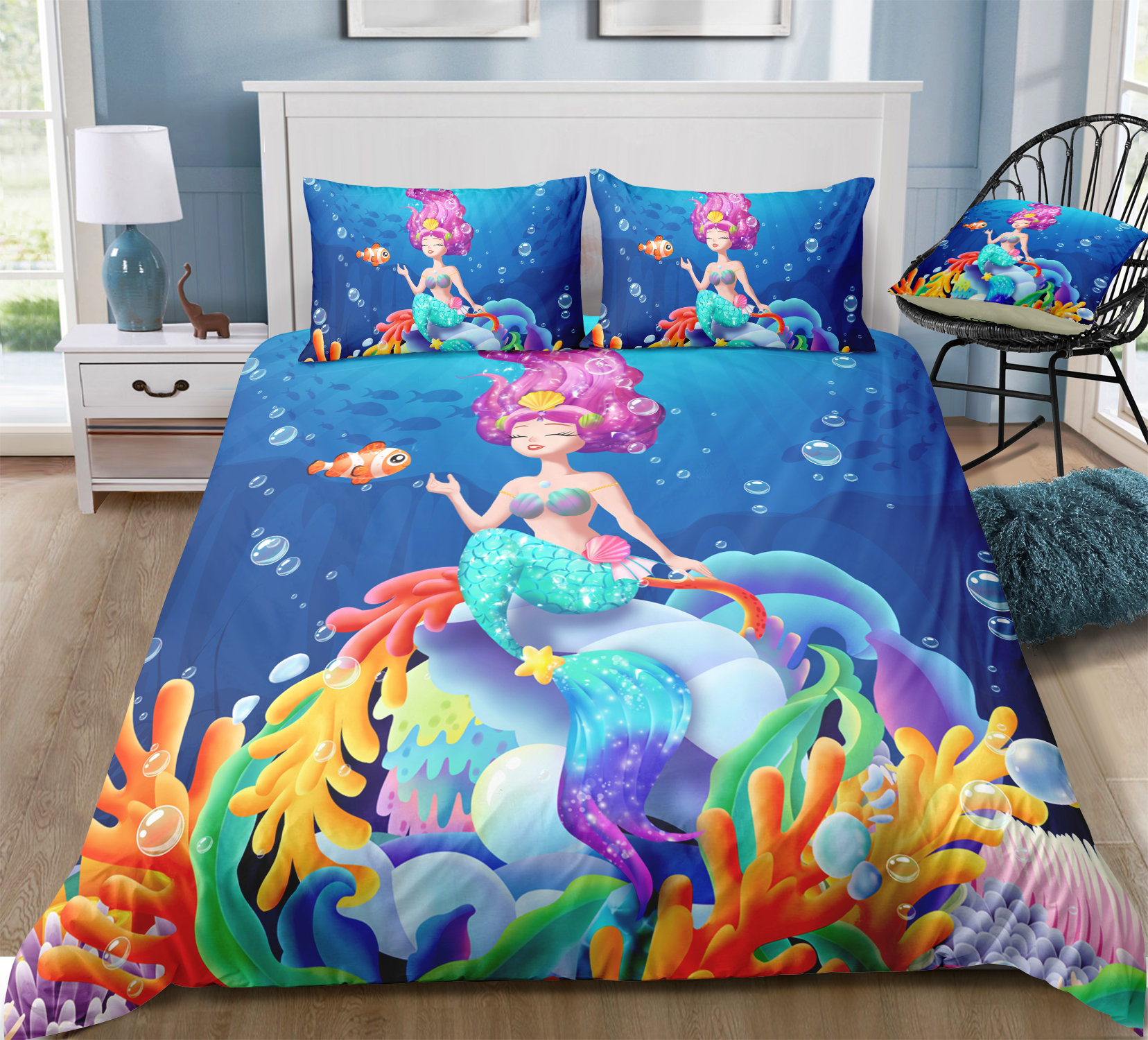 mermaid quilt set