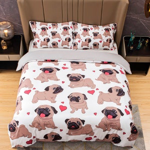 3D Shar Pei Duvet Covers Set, Dog Quilt Cover, Pattern Bedding Set, Animal Doona Cover, Cartoon Queen Bedding, Kids Bedding Set
