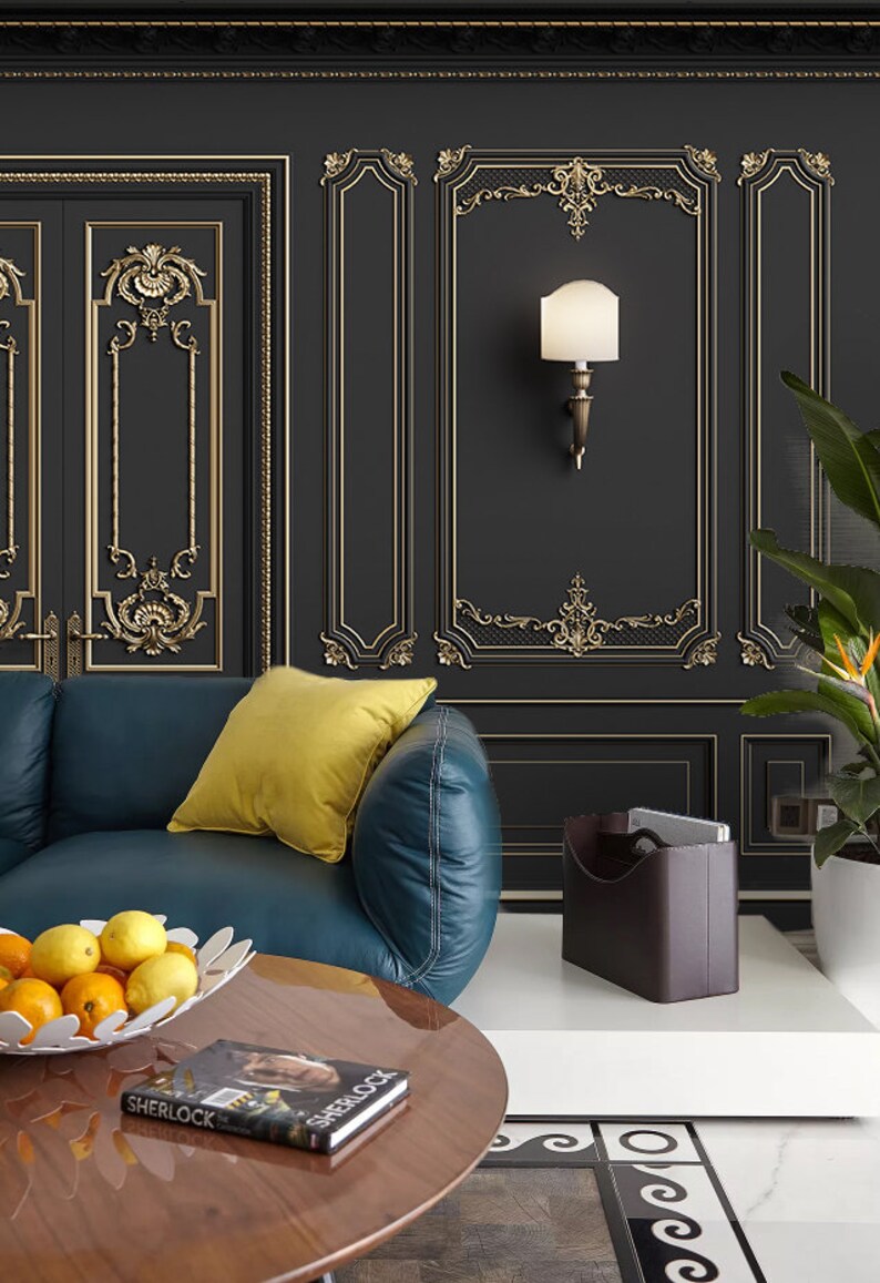 3D Molding Wallpaper Interior Wall With Cornice Wall Mural - Etsy