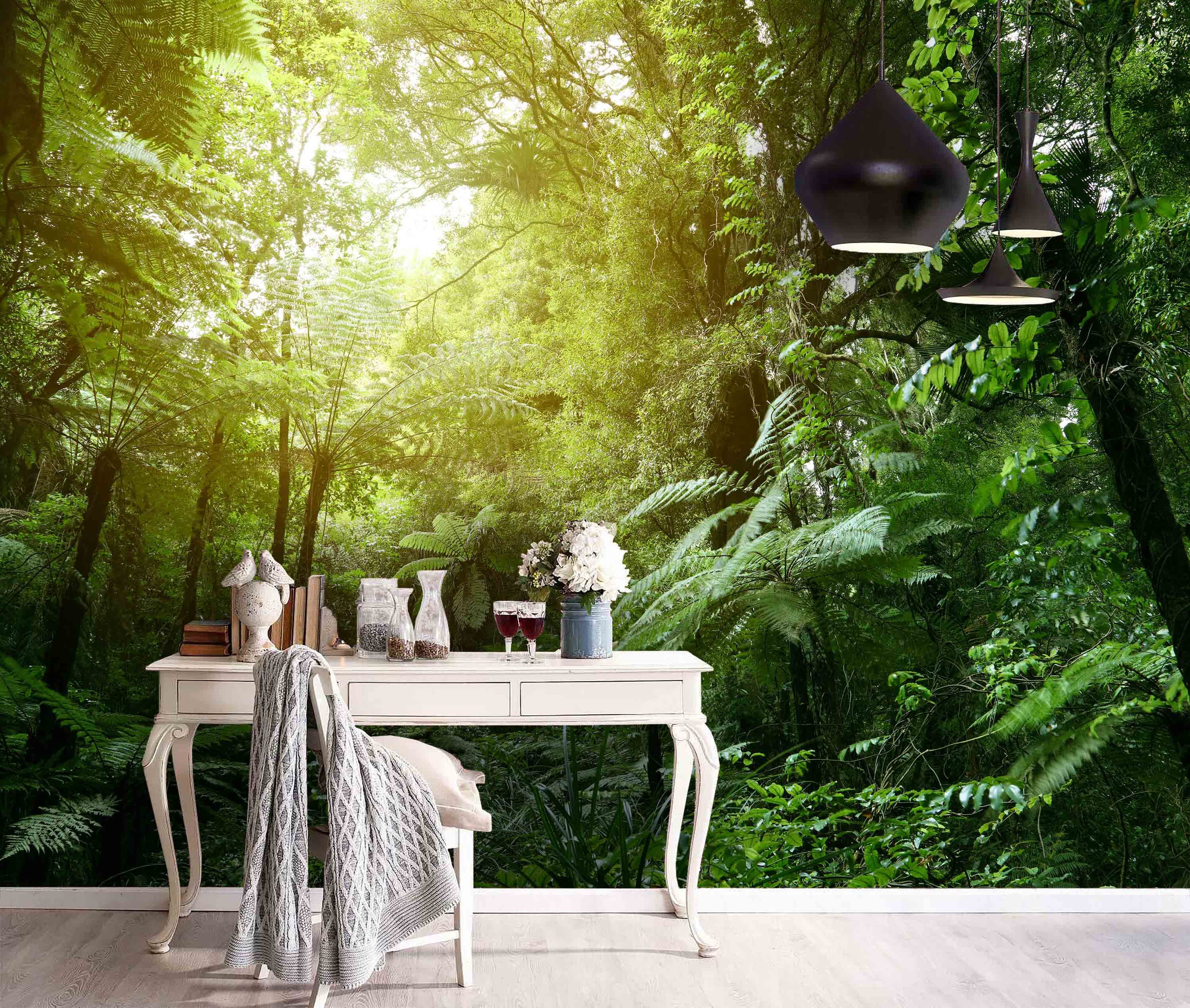 3D Tropical Jungle Wallpaper Mural, Peel and Stick, Removable - Etsy