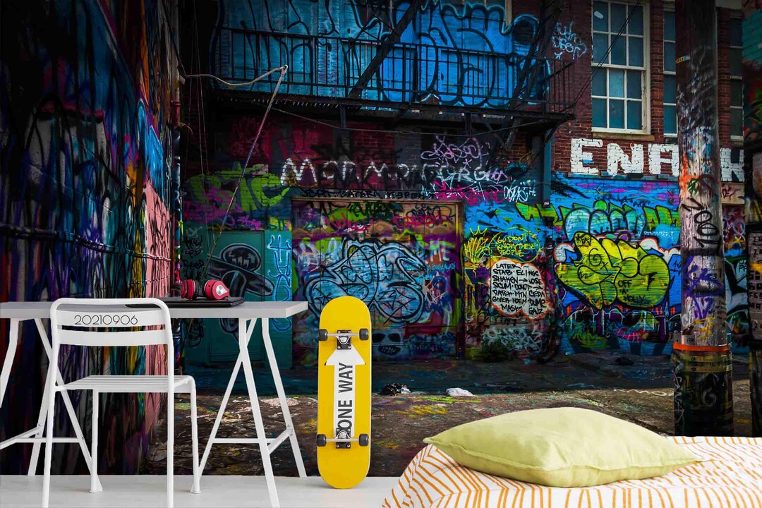 3D Graffiti Colored Building 32 Wall Stickers main image 1