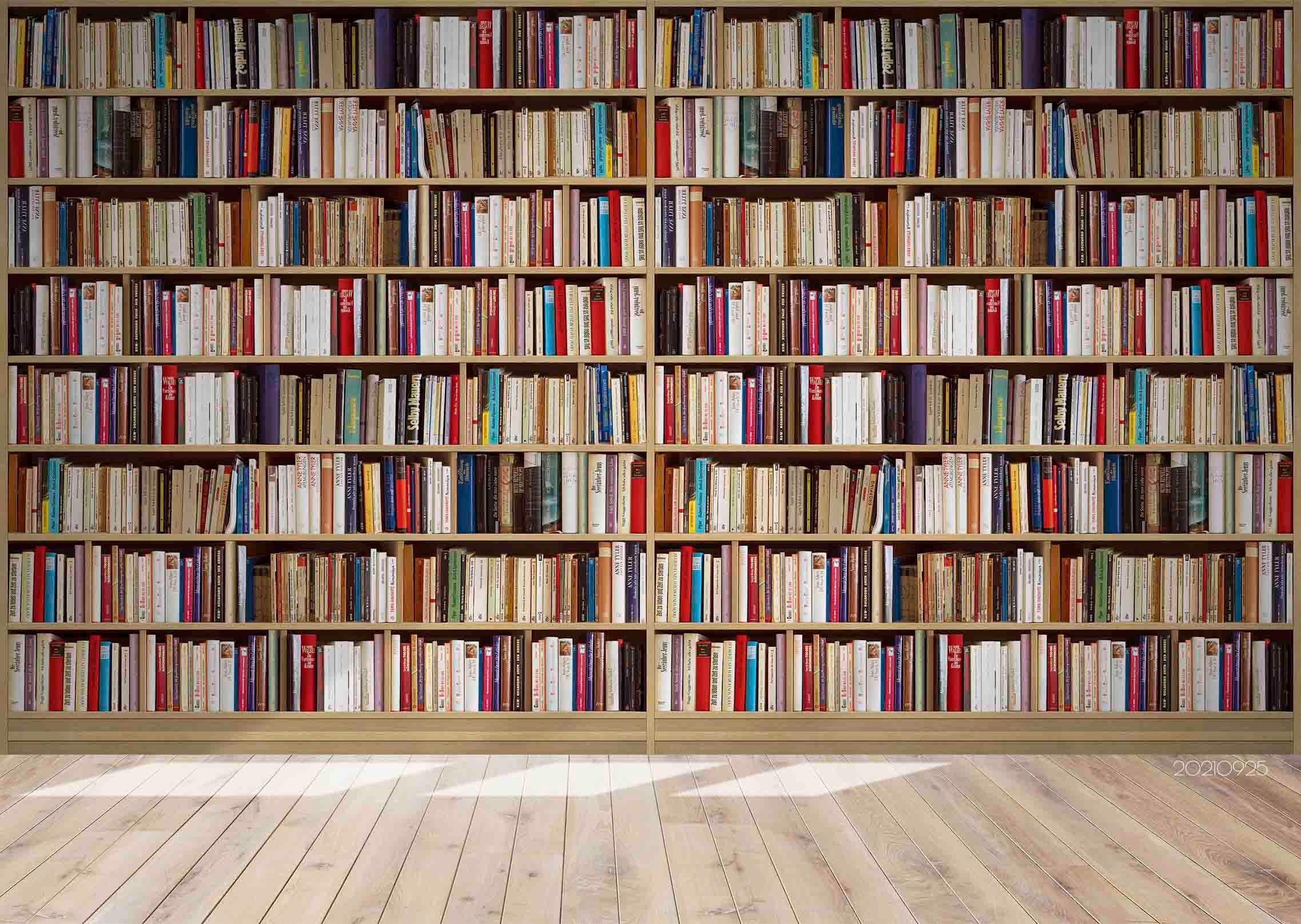 Bookshelf Wall Mural – 3D Modern Library Wallpaper, Peel and Stick - Etsy