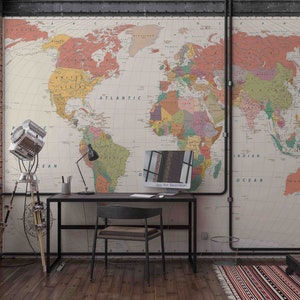 3D mapa del mundo fondo de pantalla-vivero fondo de pantalla extraíble papel pintado-peel y palo mural de pared, sala de juegos fondo de pantalla decoración de la pared 155